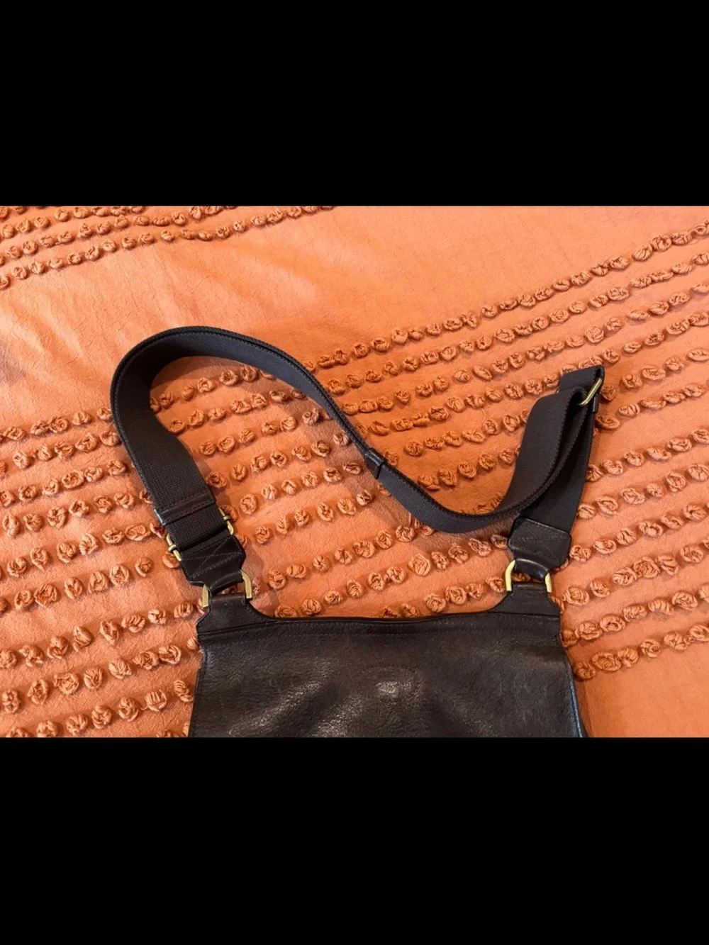 Mulberry Dark Brown Leather Messenger Bag with Gold Turn-Lock